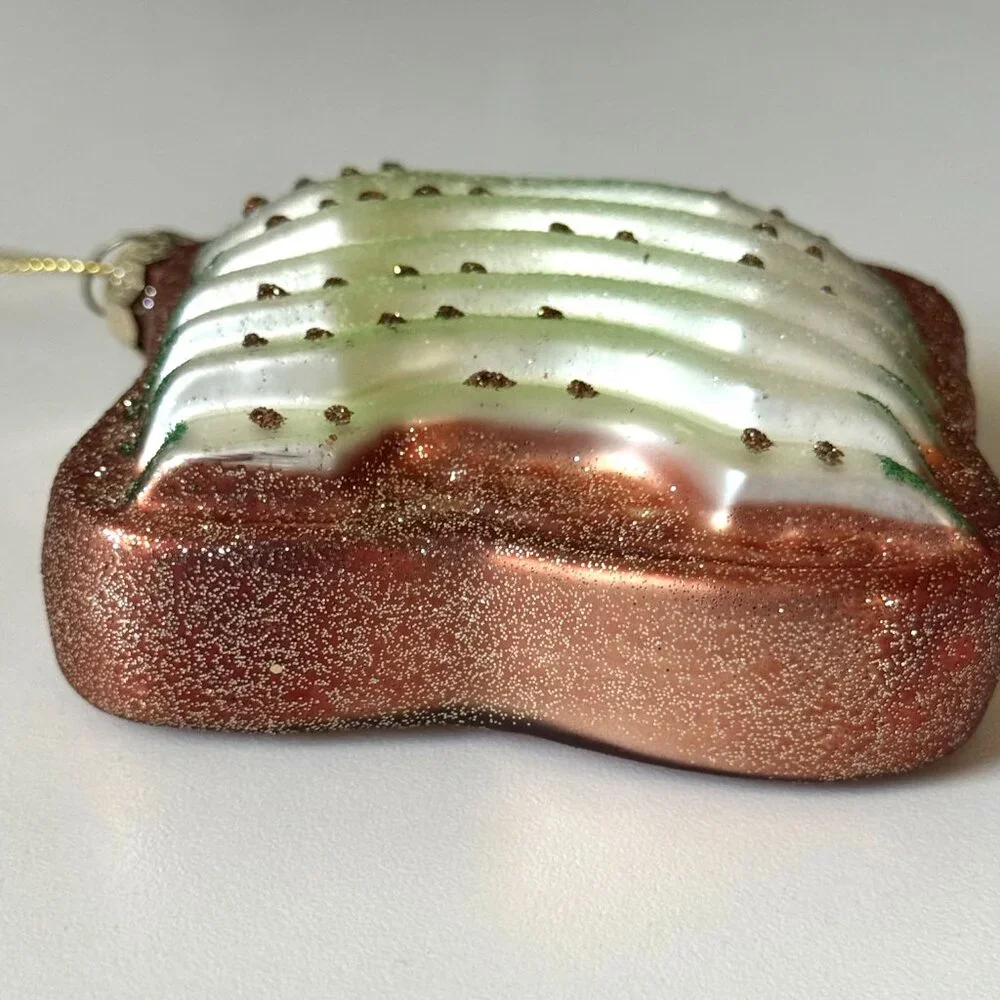 Christmas Holiday Ornament Glass Blown Old World vtg inspired avocado toast
