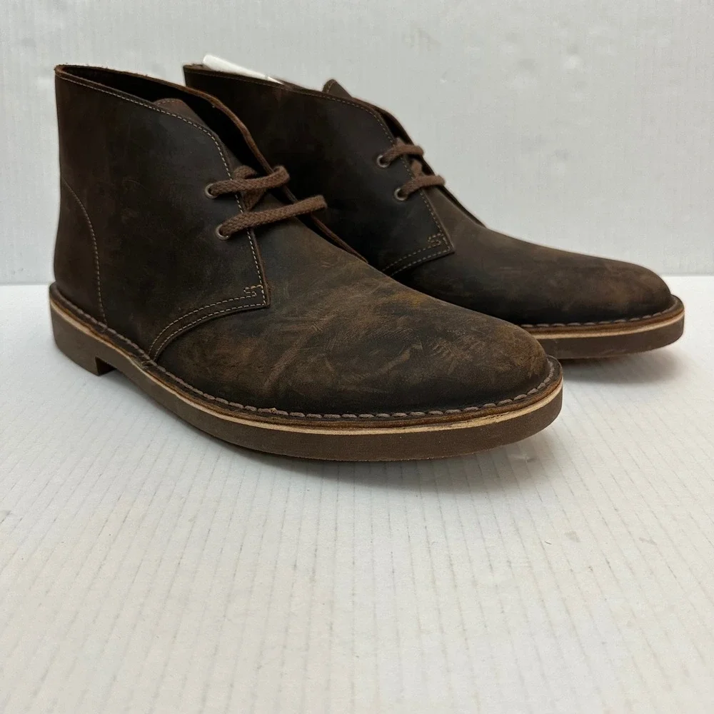 Clarks Desert Boots Mens 13 Bushacre 2 Ankle Brown Leather Lace Up Chukka Shoes