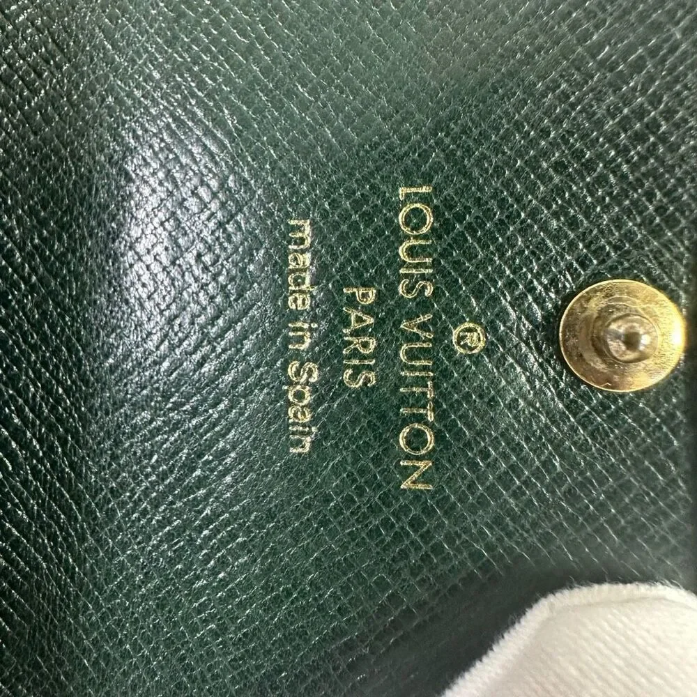 Louis Vuitton Green Taiga‎ Leather 4 Key Case Holder