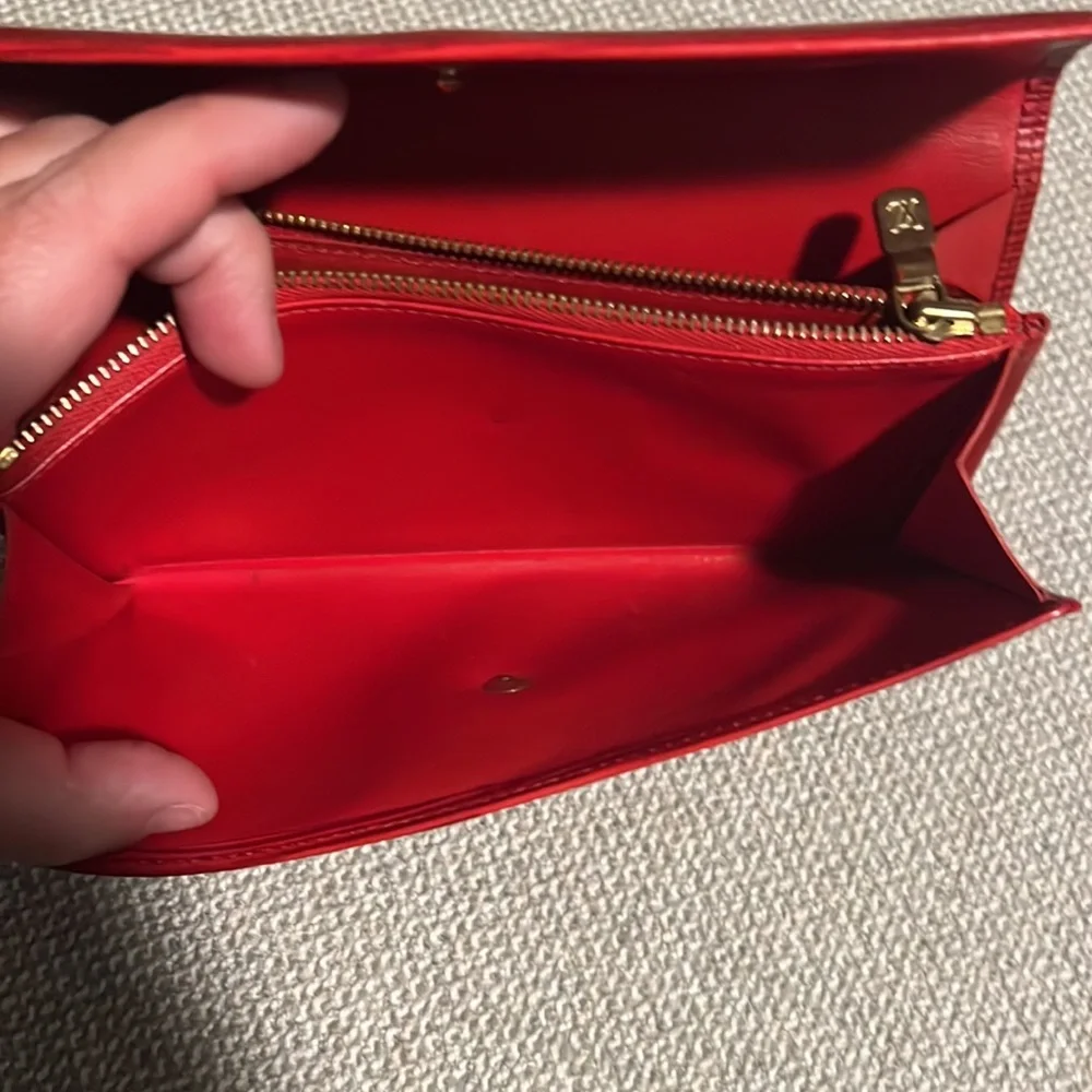 Authentic Vintage Louis Vuitton Red Epi Sarah Wallet