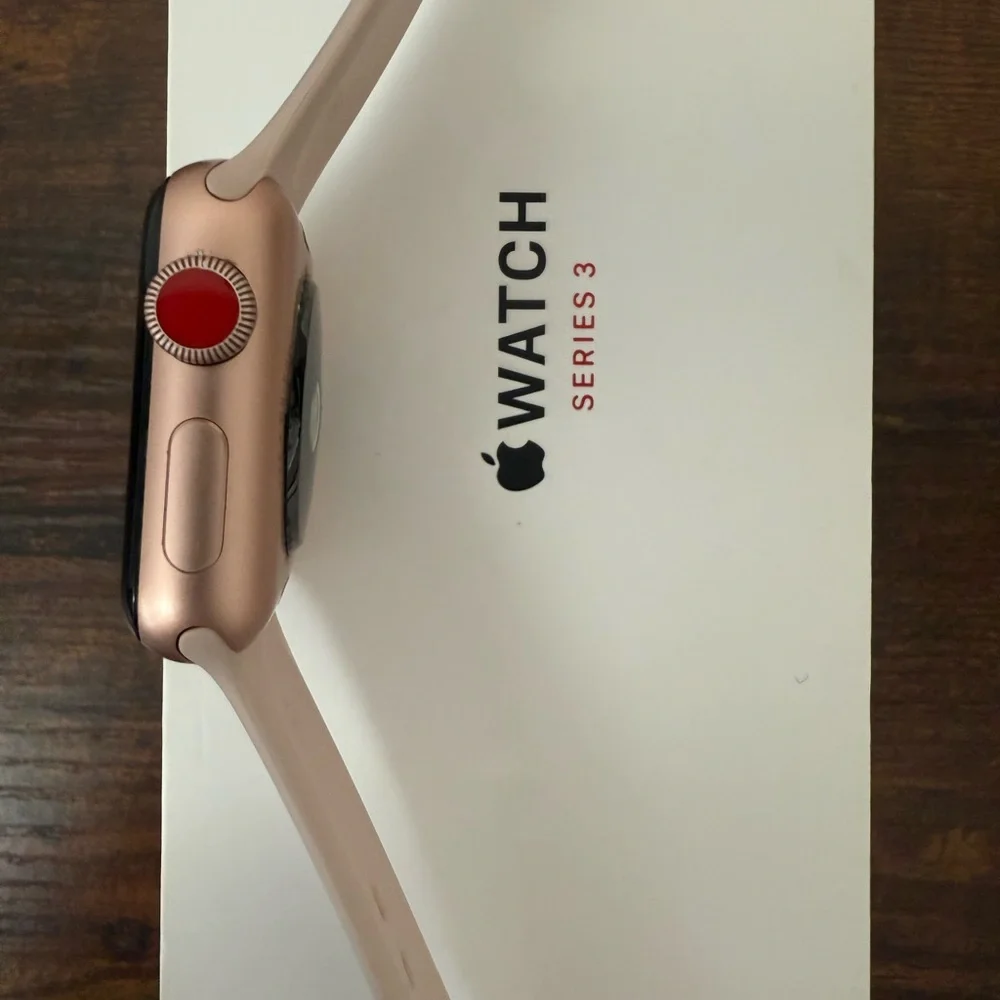 Apple Watch Series 3 with Pink and Black Bands