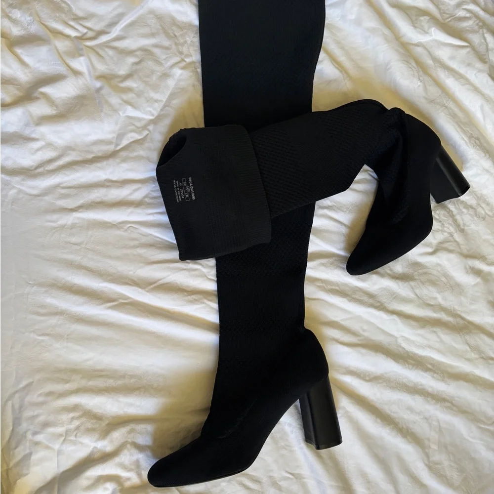 Zara Black Over-the-Knee Boots