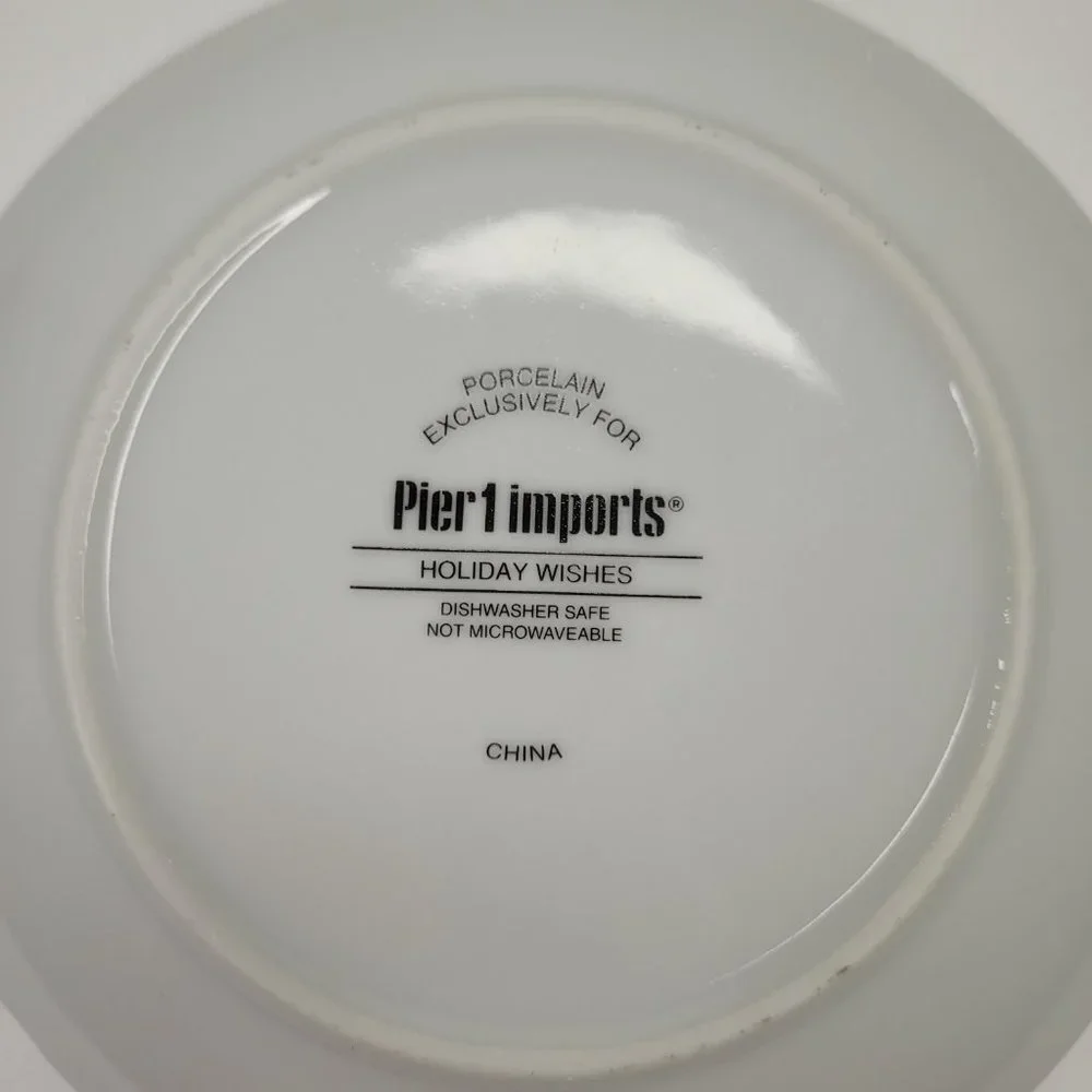 Pier 1 Imports Holiday Season Appetizer Plates Set of 4 Christmas Wish 6