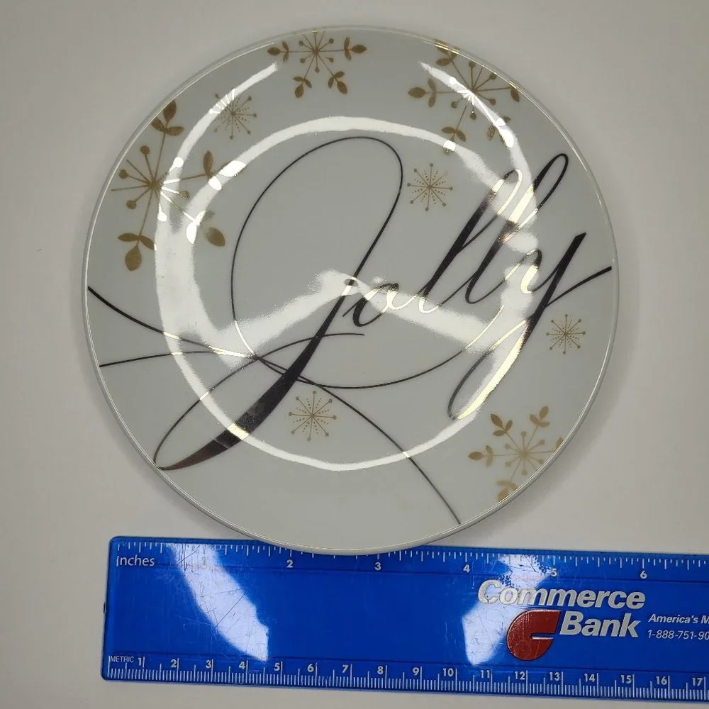 Pier 1 Imports Holiday Season Appetizer Plates Set of 4 Christmas Wish 6