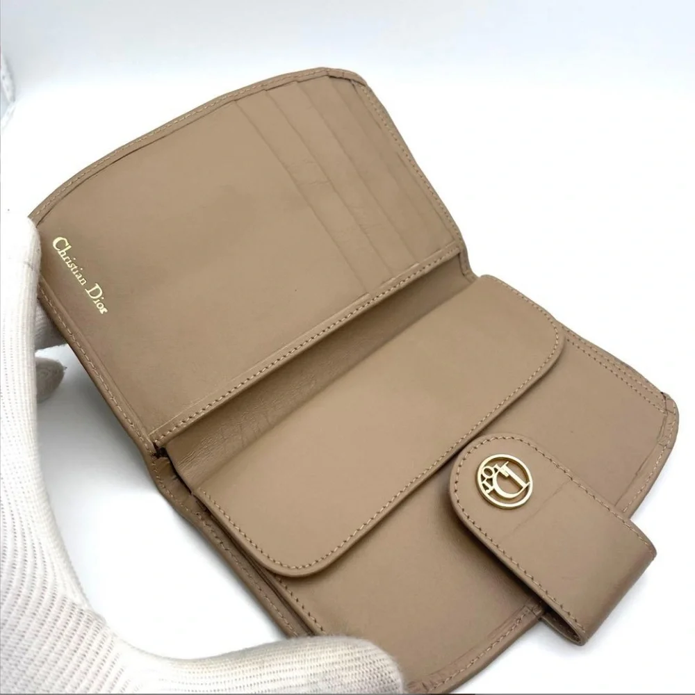 Dior Tan Leather compact wallet