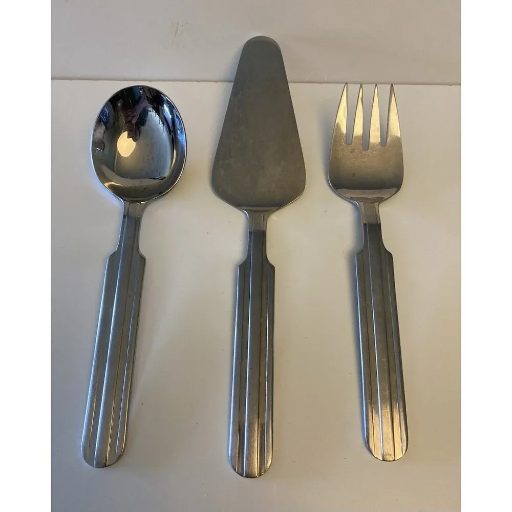 OXFORD HALL OXH40 Stainless Flatware 3 Serving Cold Meat Fork Pie Server Spoon