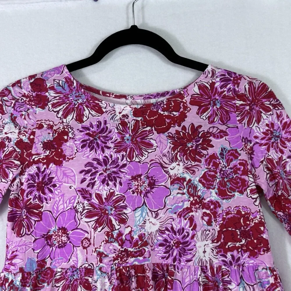 Lilly Pulitzer Lilac Thistle In The Wild Flowers Mini Geanna Dress XL 12/14 Pink