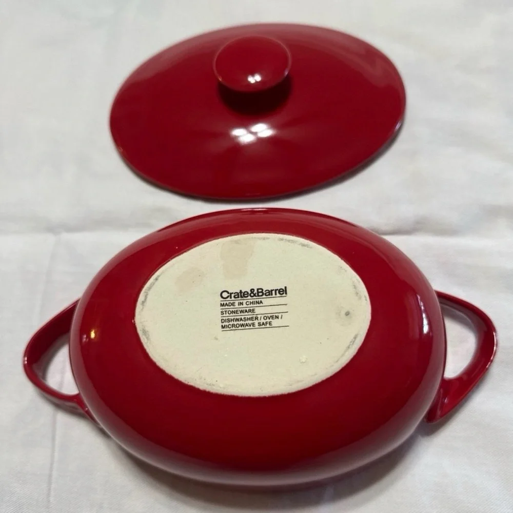 Crate&Barrel Cherry Red Casserole Dish