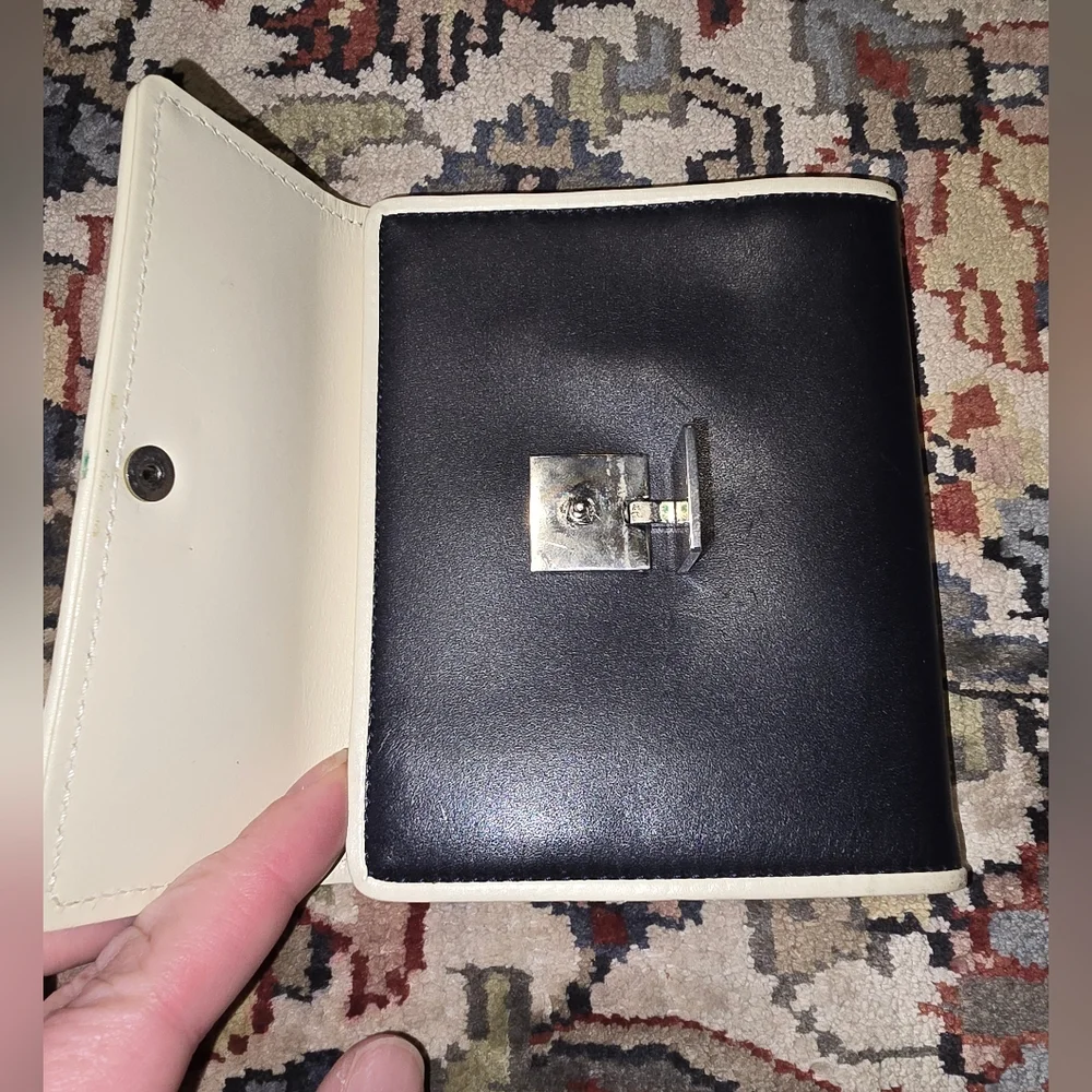 Loewe Cream and Black Leather Wallet