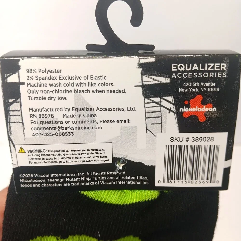 Teenage Mutant Ninja Turtles TMNT 2-pair Cartoon Mens Size 6-12 Crew Socks NWT