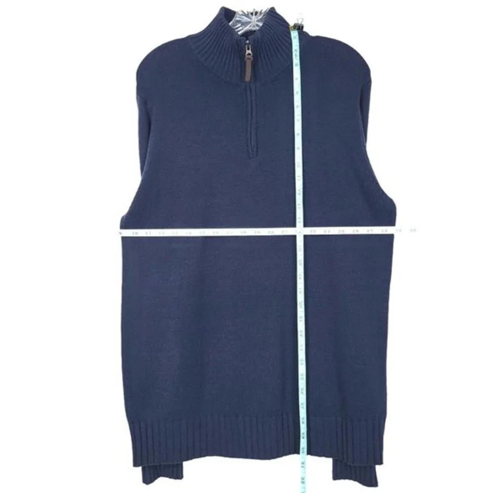 Aeropostale Prince & Fox Half Zip Sweater Men M Navy Cotton Blend‎ Knit Pullover