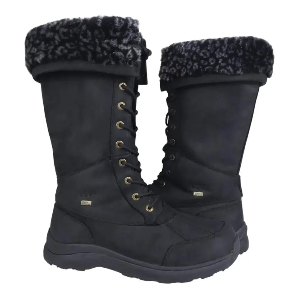 UGG Adirondack III Tall Waterproof Boots Leopard Black Winter Snow Fashion