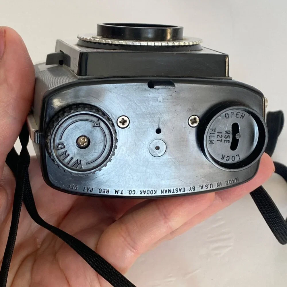 Kodak Brownie Starmeter Camera With Flash Attachment and Carry Strap 1960s Vtg
