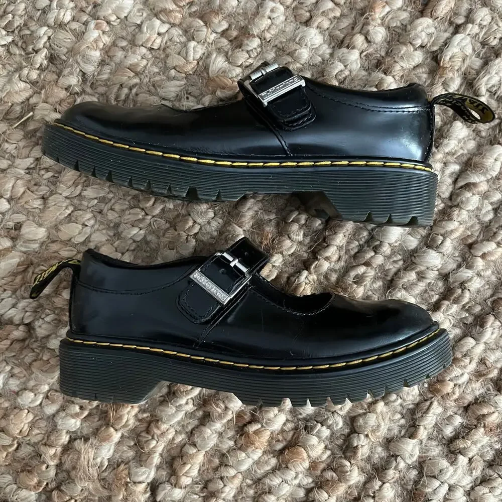 Dr. Martens Junior Mary Jane Buckle Shoes Black – Big Kids US 1 (EU 32)