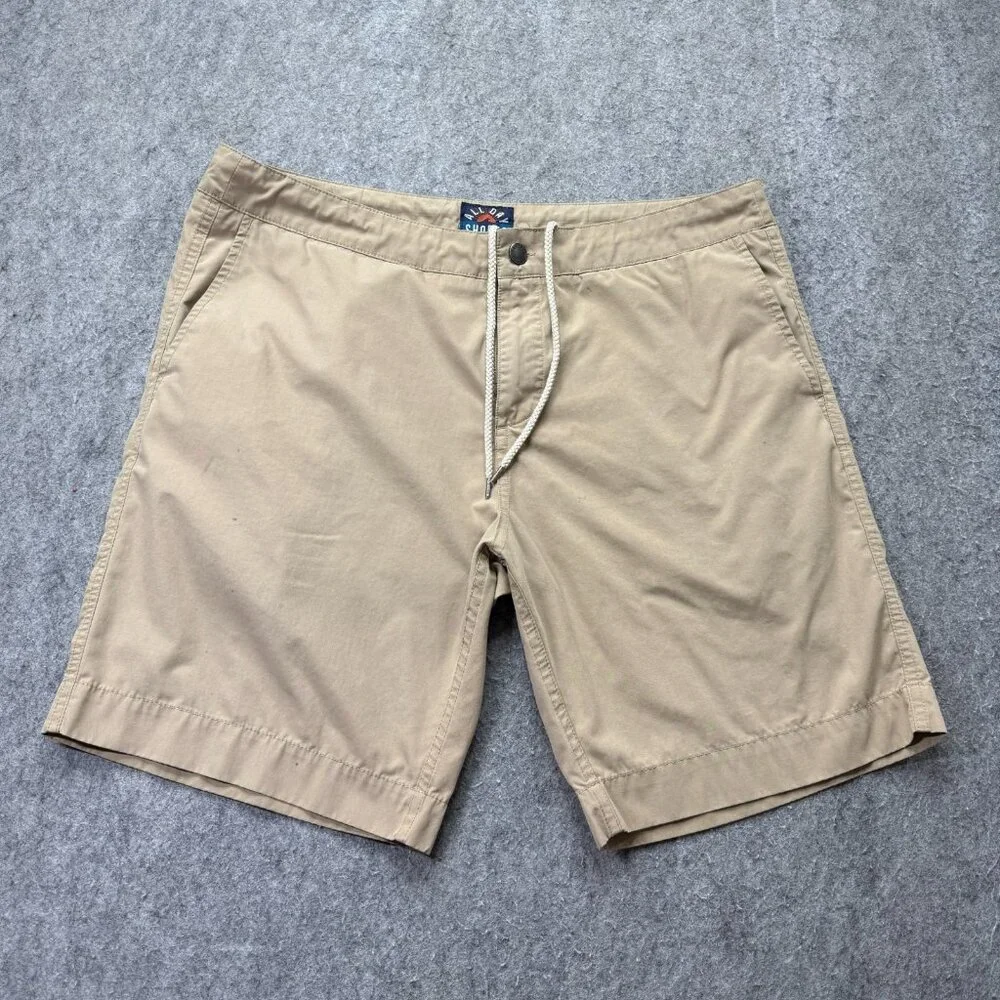 Faherty All Day Shorts Drawstring Men 36 Beige Stretch 9