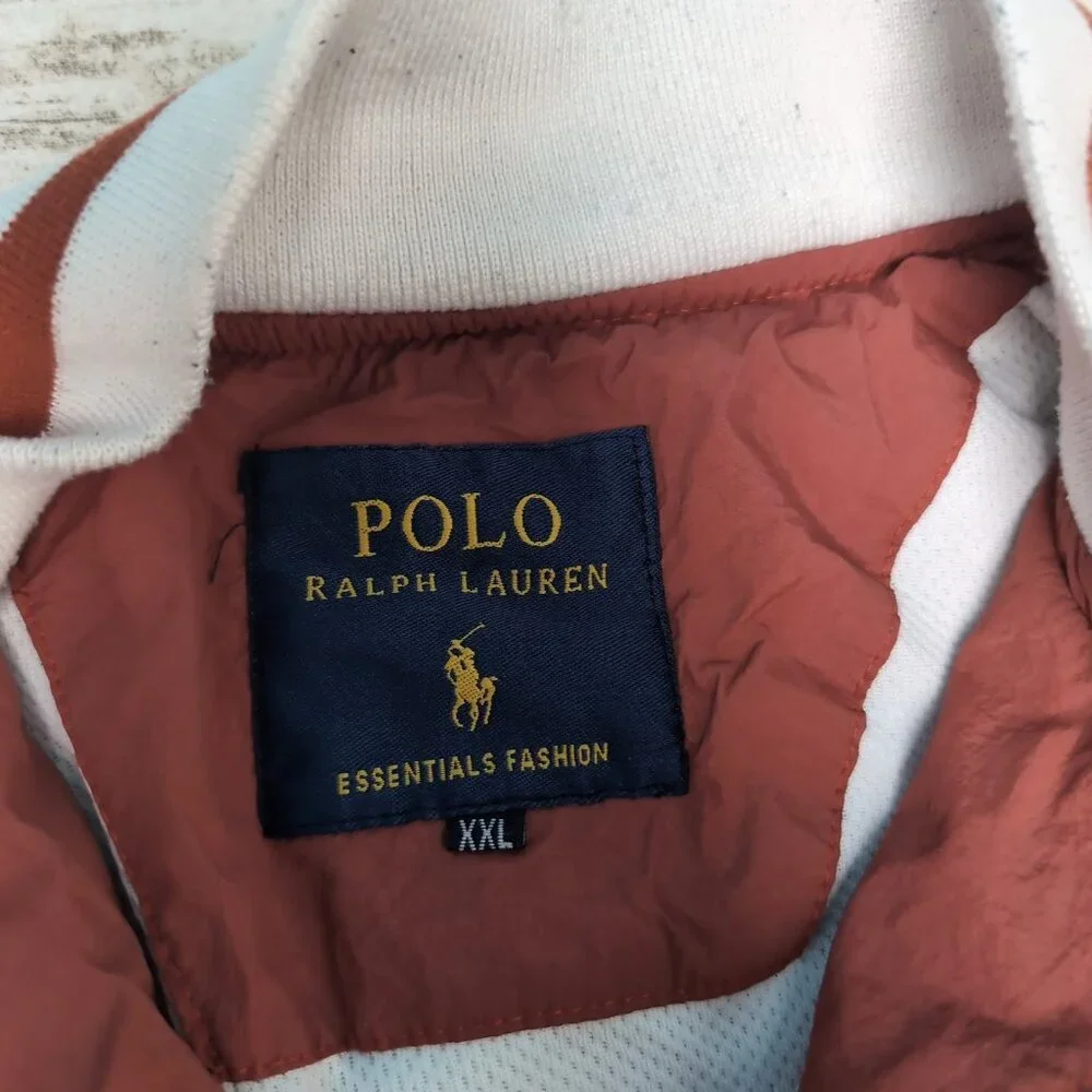 Ralph Lauren Polo x NY Yankees Rust Red Windbreaker Button Down Men Size XXL