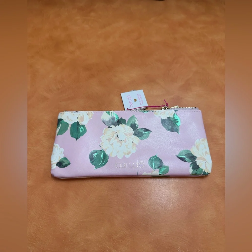 Ban.do Pink and Cream Floral Pencil Case