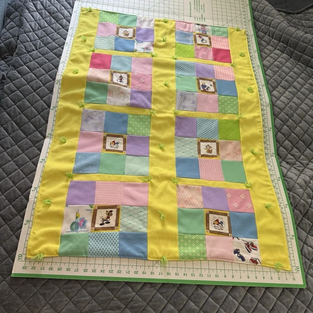 Quilt Patchwork Pinocchio Characters Handmade Baby Crib 36