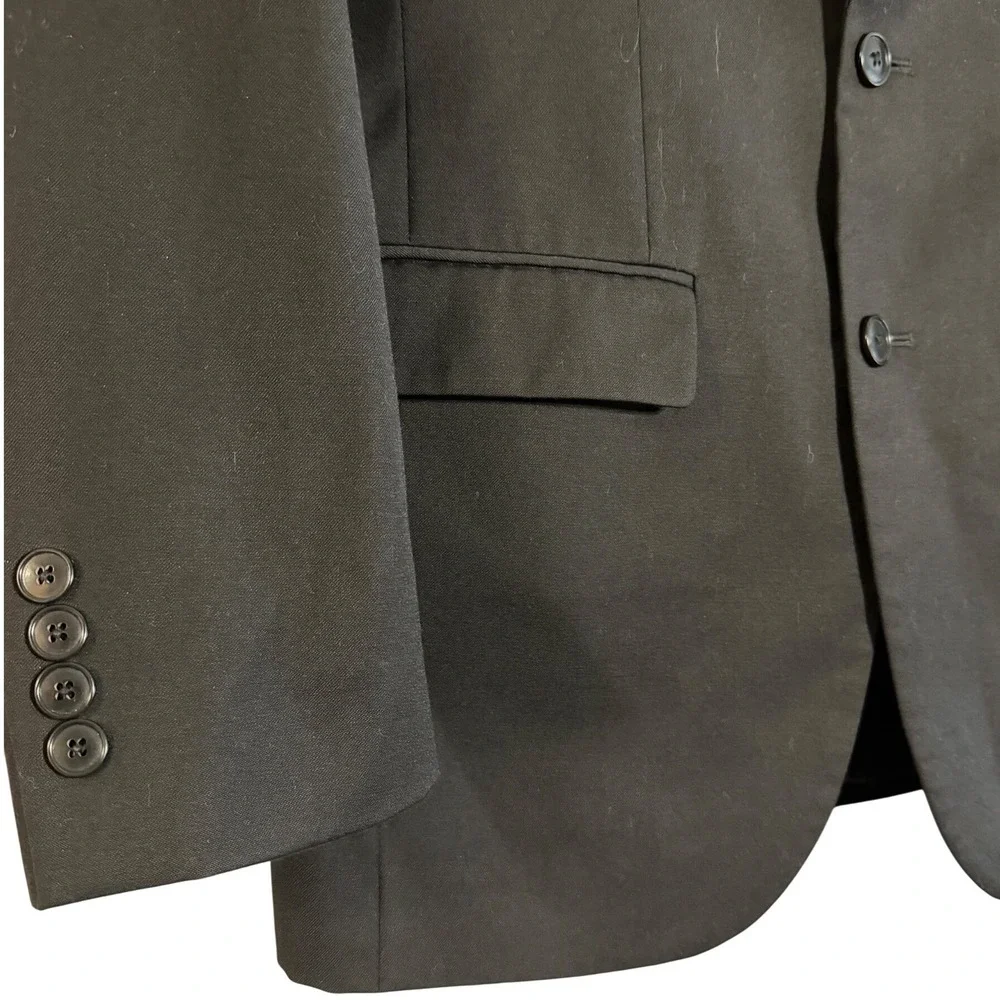 38R JOS BANK Black Wool Traveler Ed Blazer Suit Jacket Sport Coat 24 1/2 Sleeve