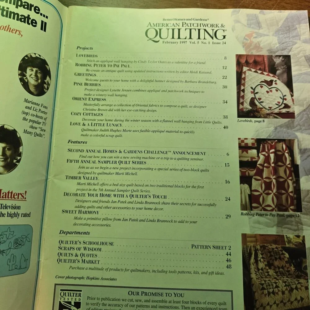 American Patchwork & Quilting Magazine lot April 1998, Feb Dec 1997