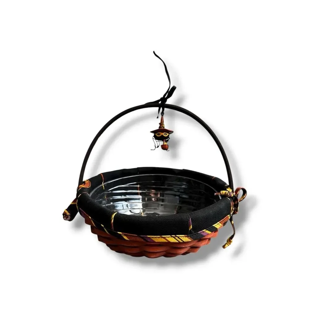 Longaberger 2006 Small Autumn Treats Basket w/ Protector Liner & Spider Charm