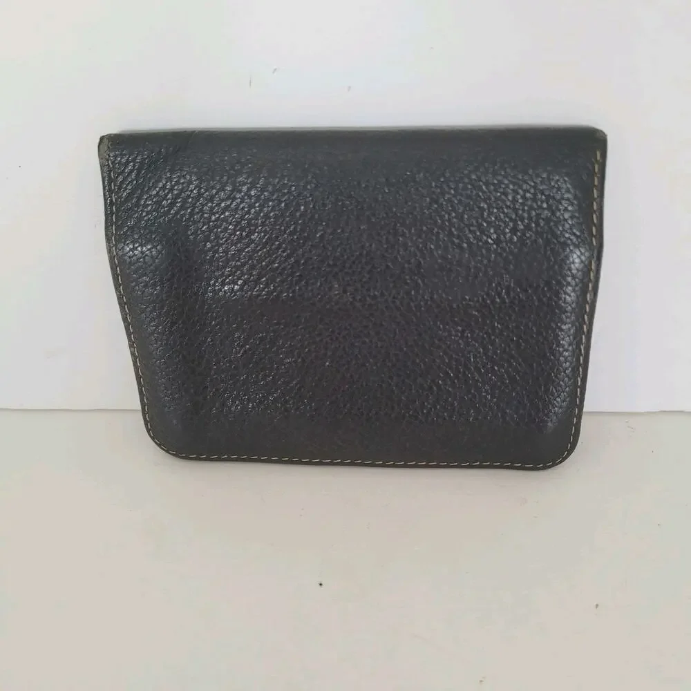 Dunhill Designer Card Wallet Black Bifold Leather Folding Small Logo Vintage