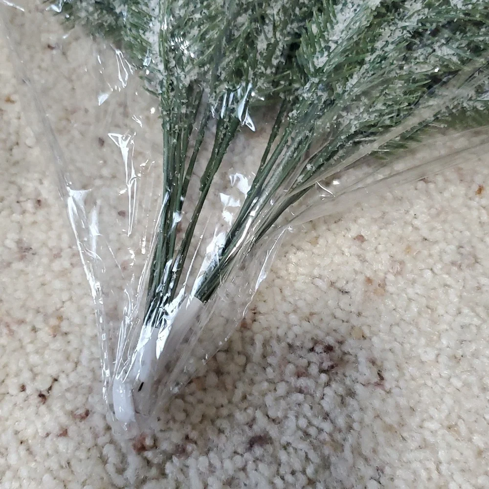 Frosted Green Holiday Pine Branches