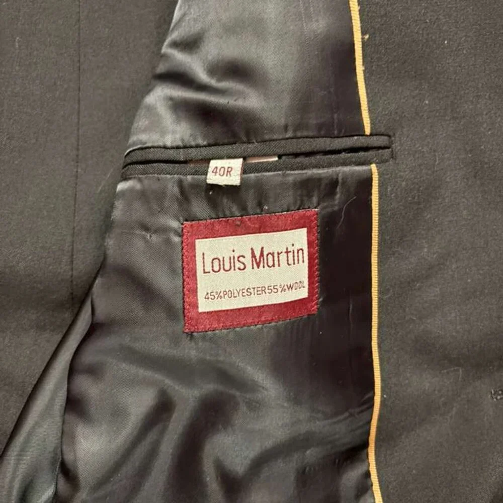 Two pcs men suit Louis Martin pants 34 waist top 40