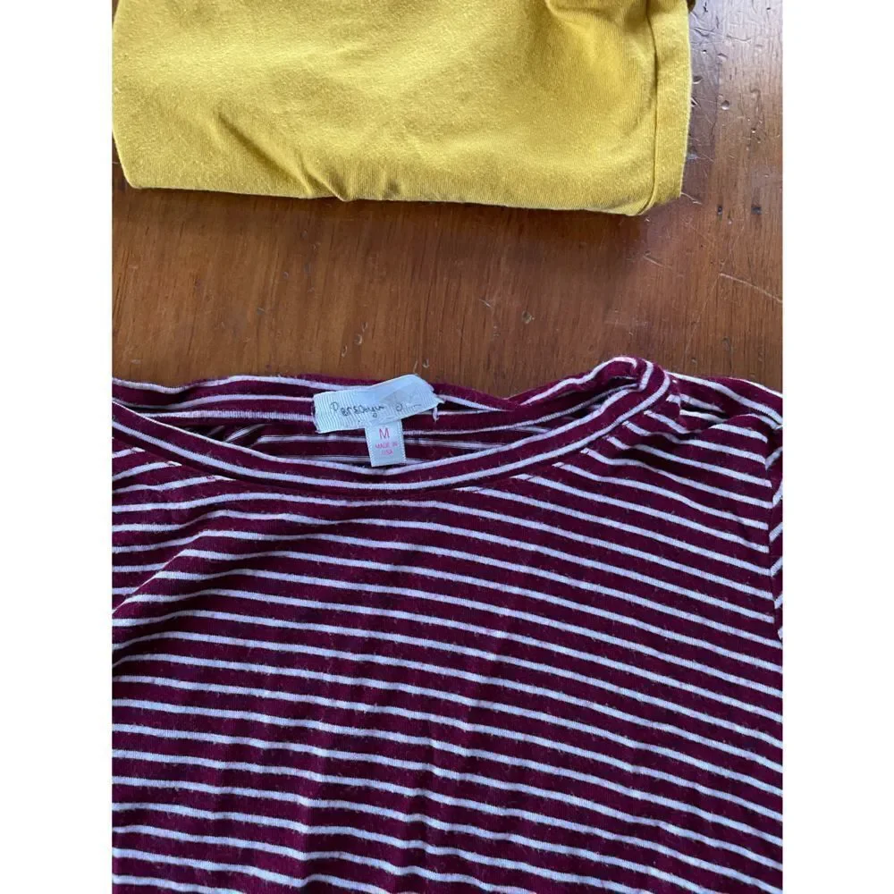 Bundle of old navy girls gold and maroon stripe tees M/L