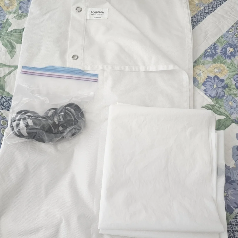 Sonoma White Bathroom Curtain Set Approx 68x68