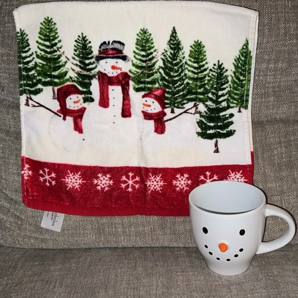 Festive Snowman Towel and Mug Set