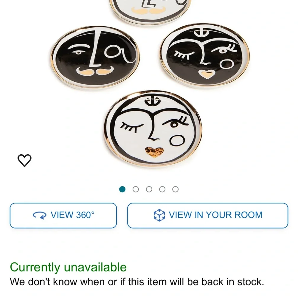 Jonathan Adler Marseilles Coasters Set of 4 Discontinued OS