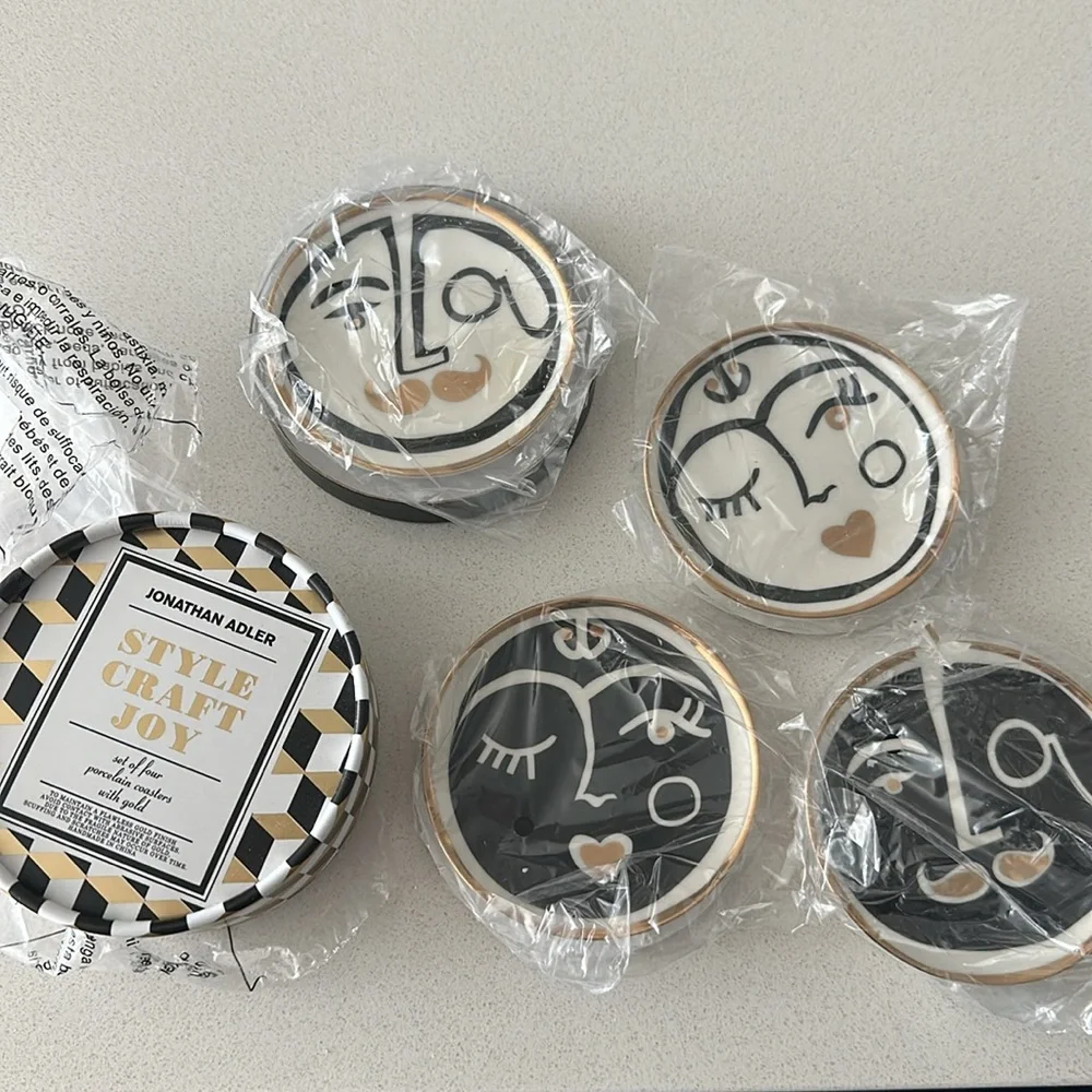 Jonathan Adler Marseilles Coasters Set of 4 Discontinued OS