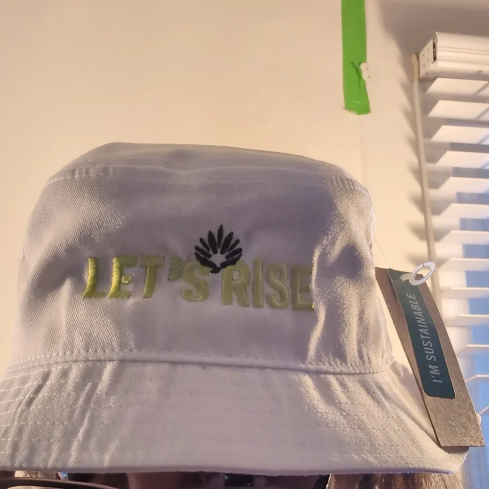 White Kids Hats let's Rise New With Tags