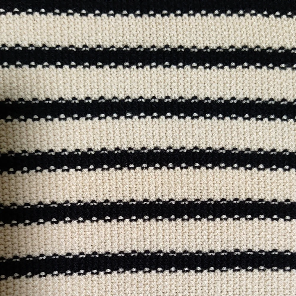 Lucky Brand Black and Cream Knit Top