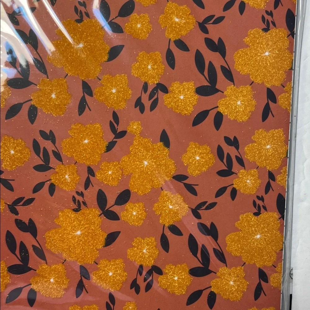 Floral Patterned Notebook with Orange Flowers