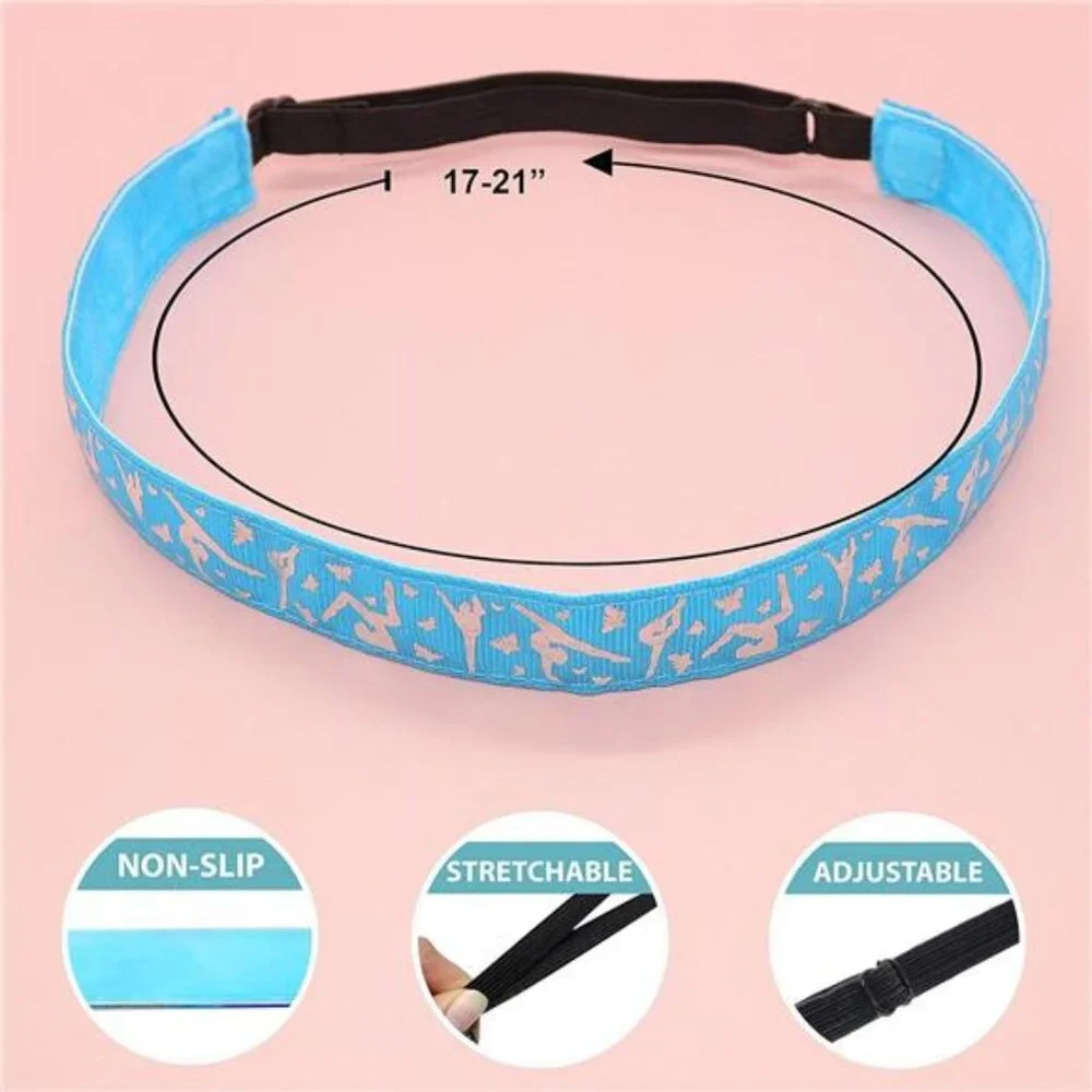 Girls Gymnastics Headbands Adjustable Non Slip Elastic Sport Hair Bands Set