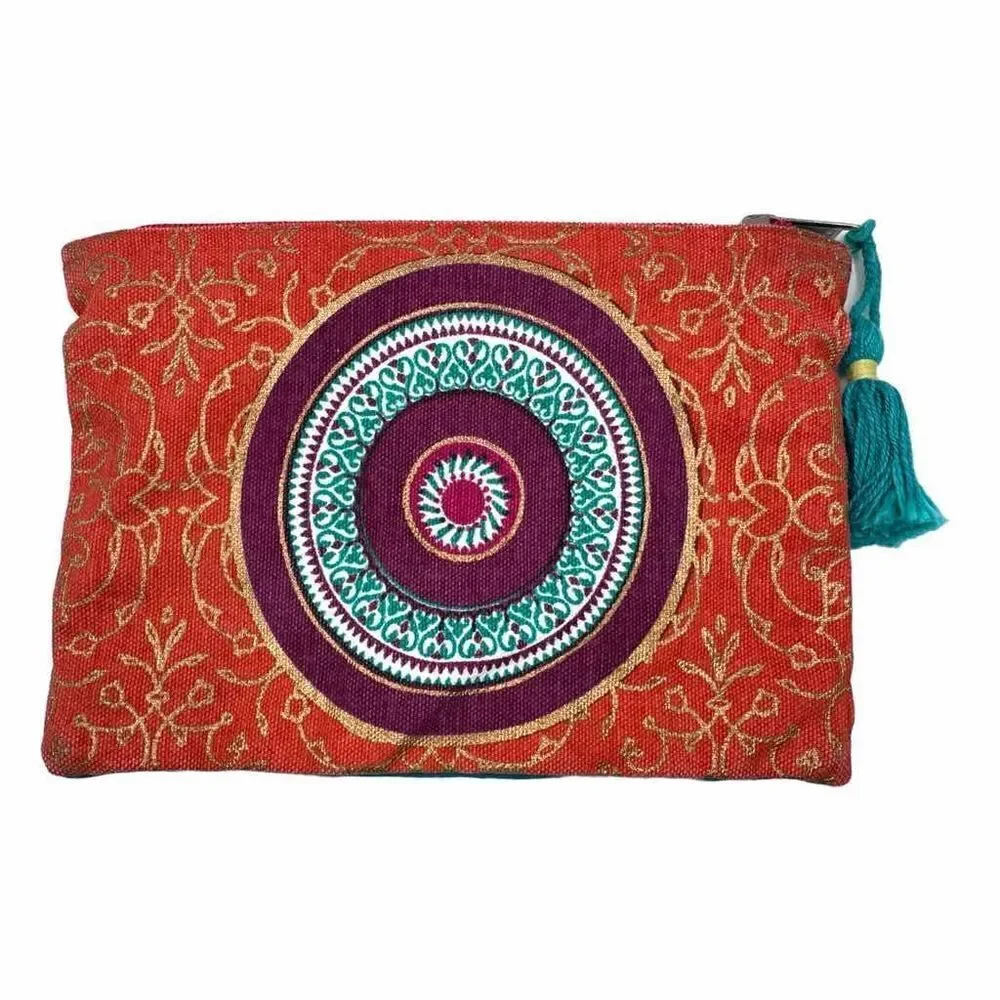 Nature Decouvertes Mandella design orange pouch