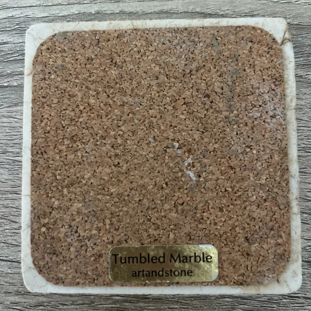 Tournée Du Chat Noir Tumbled Marble Art and Stone Coaster 3.75” 10.2oz