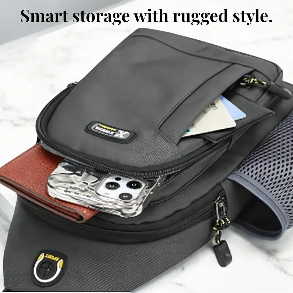 Anti-Theft Sling Bag Water-Resistant Crossbody Phone Pocket Travel Pack