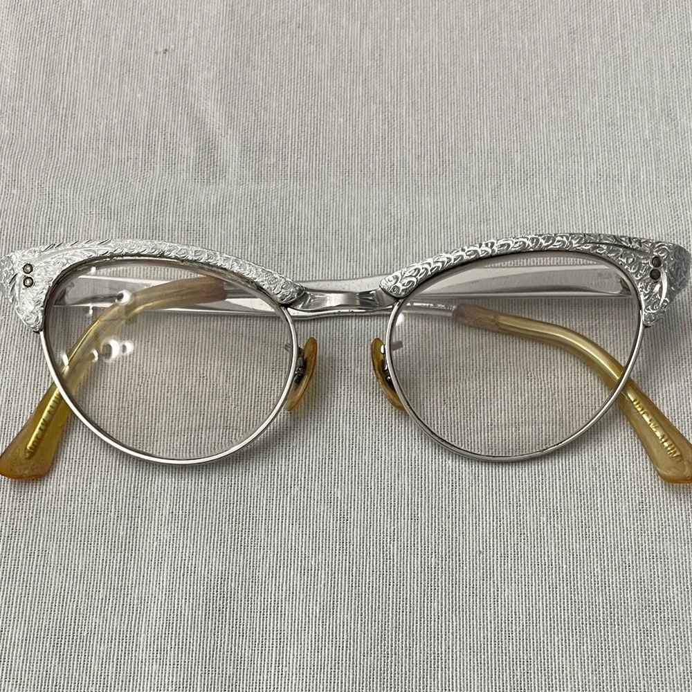 Vtg 1950s/60s Cat Eye Eyeglasses Frames 1/30 10K R.G.P 44-18