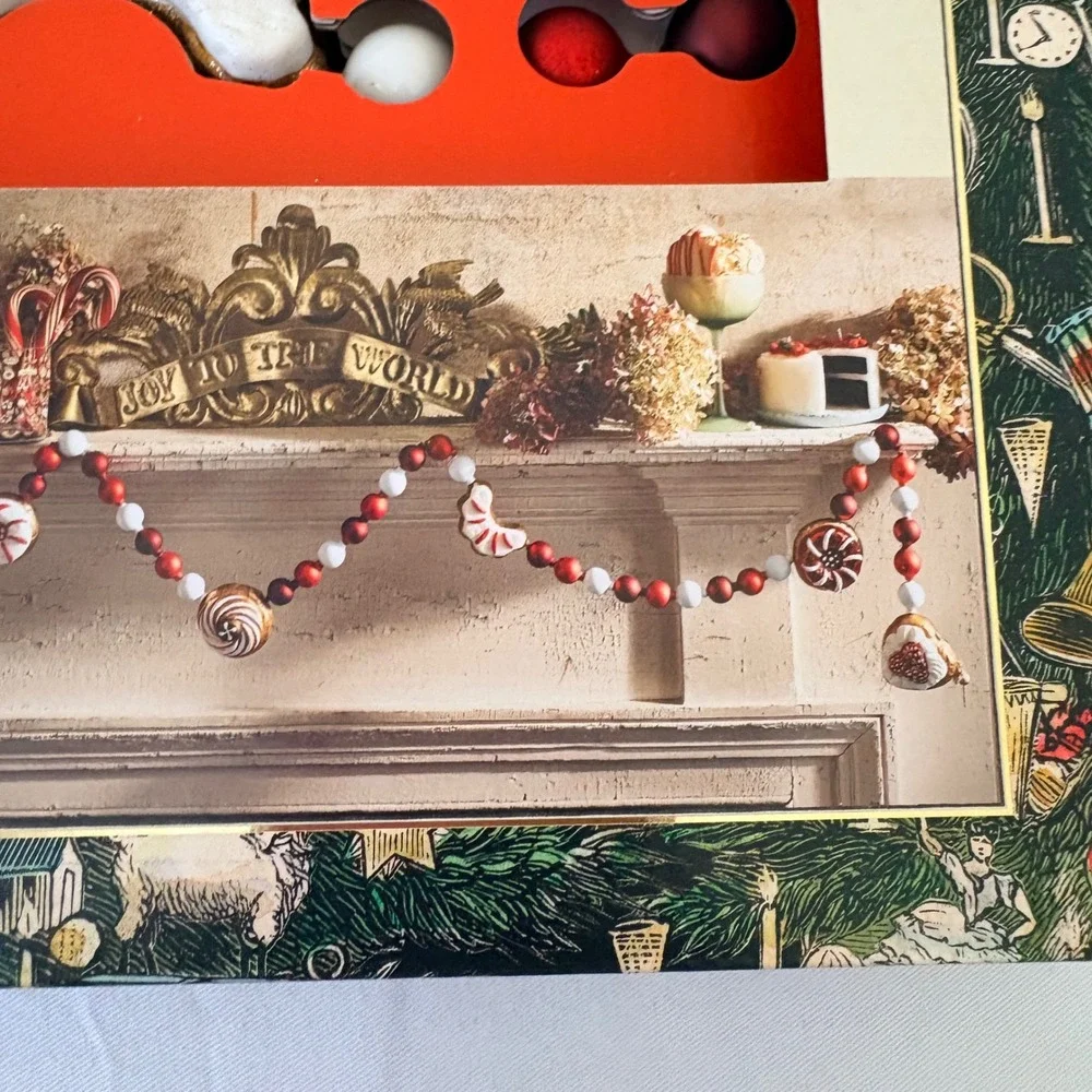 John Derian for Target Glass Cookie Garland 5ft Christmas Holiday Decor Red