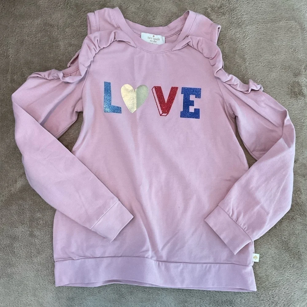 LOVE Kate Spade Pink Cold Open Shoulder Sweatshirt Sz‎ 6