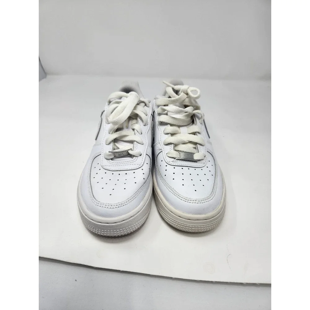 Nike Air Force 1 Boys Youth 5.5Y Triple White Swoosh Casual AF1 DH2920-111