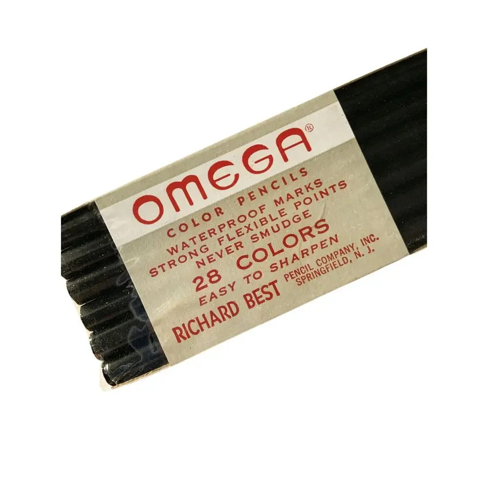 Vintage Omega Color Pencils Number 801 Red Made in USA Art Supplies Artist