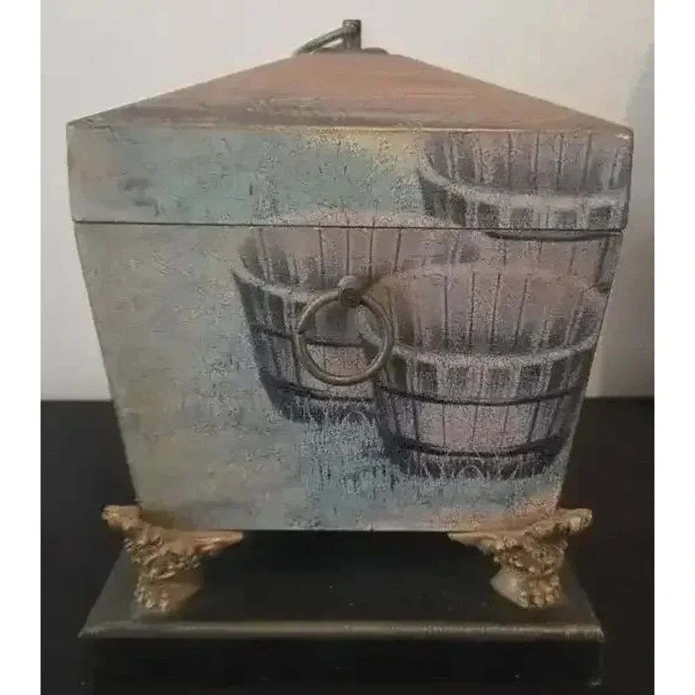 Rooster Décor Wooden Box on Stand