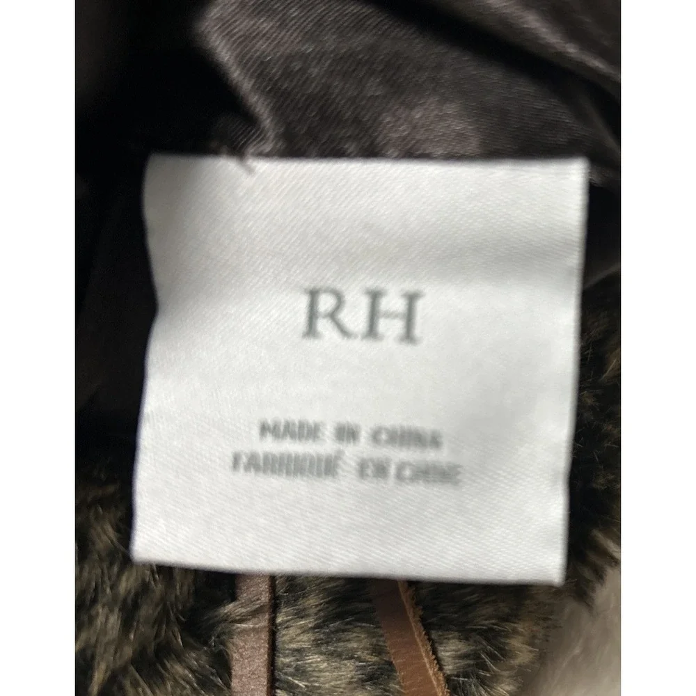 Restoration Hardware RH Ultra Faux Fur Wine Bottle Bag Brown NWOT