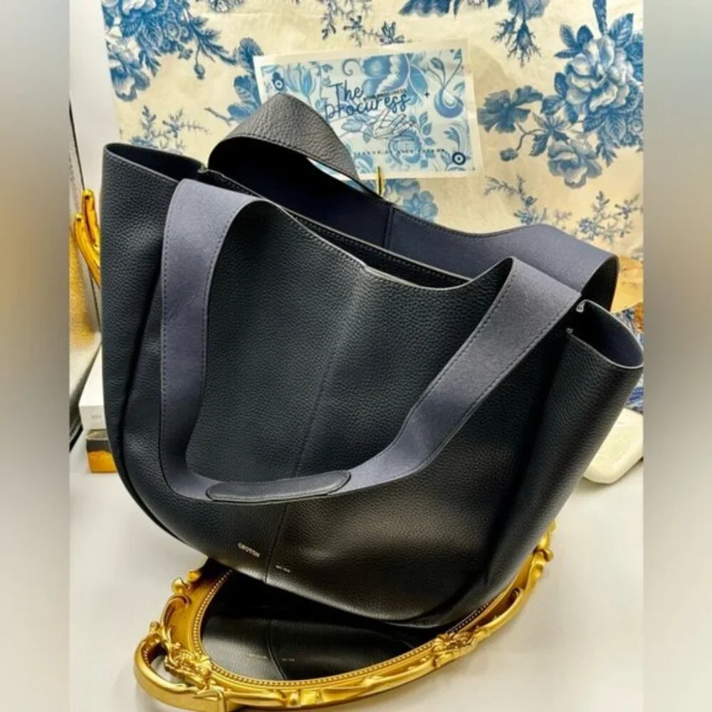 🆕 OROTON 🧿 NWOT Emilia Tote Bag, Navy Blue Leather