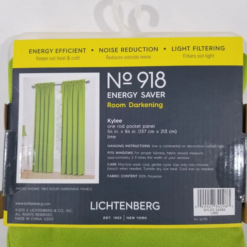 Energy Saver Curtain Rare Lime Green Light and Noise Reducer 54