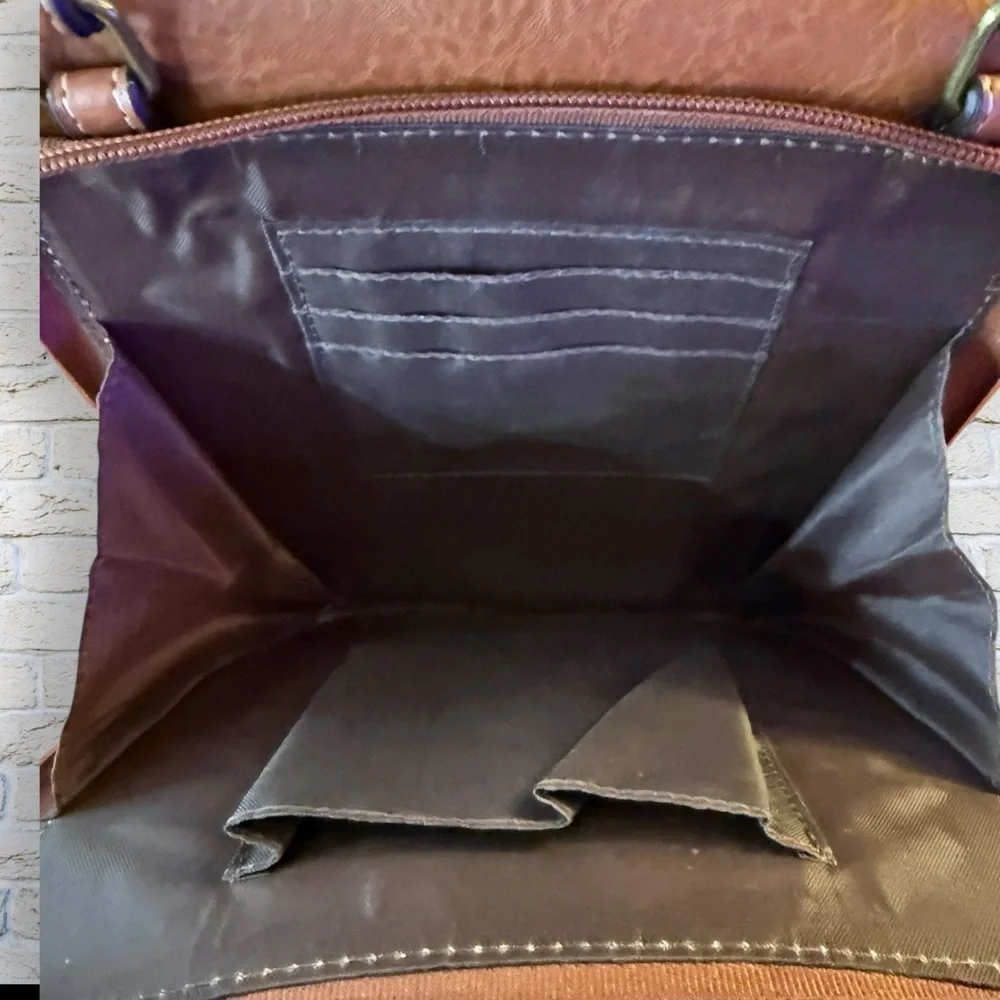 BOC Brown Faux Leather Crossbody Bag